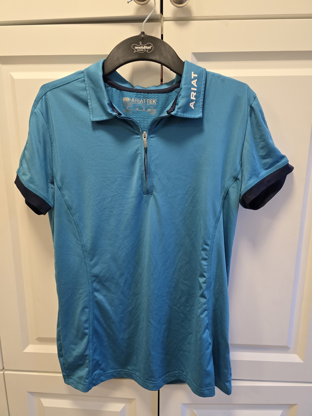 Ariat Tek Women's Bandera 1/4 Zip Polo Blue Quarter-Zip Medium Riding Equestrian